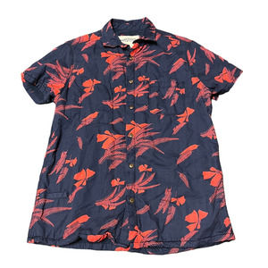 California Cowboy Men's High Water Shirt Fleece Vintage Floral, Washed Navy L